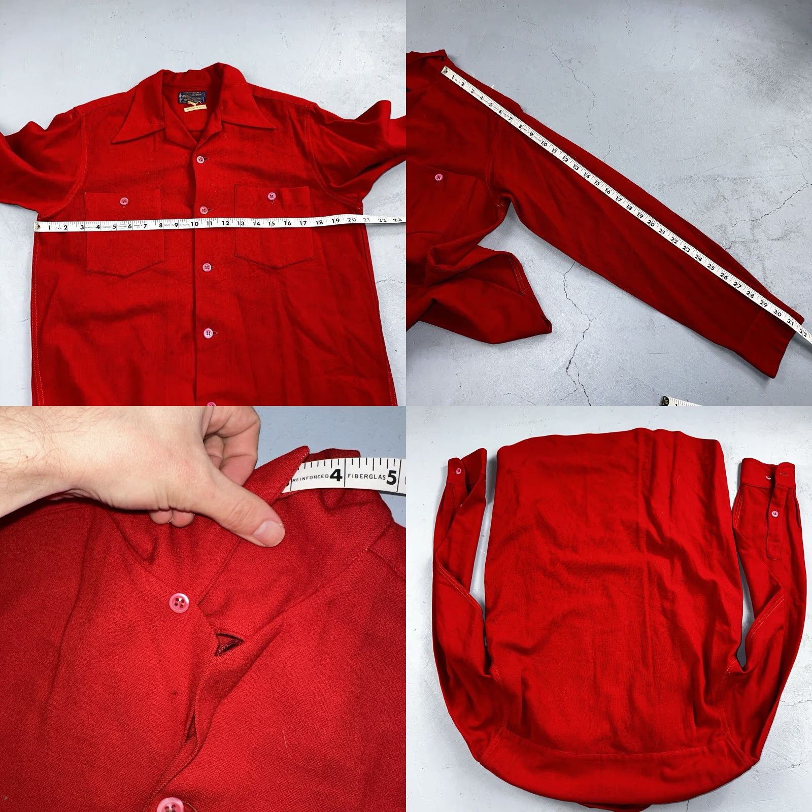Pendleton Pendleton Wool Shirt Jacket Long Sleeve Red Plaid Button-Up 1930s 30s 40s VTG Mens M Vintage Size US M / EU 48-50 / 2 - 8 Thumbnail