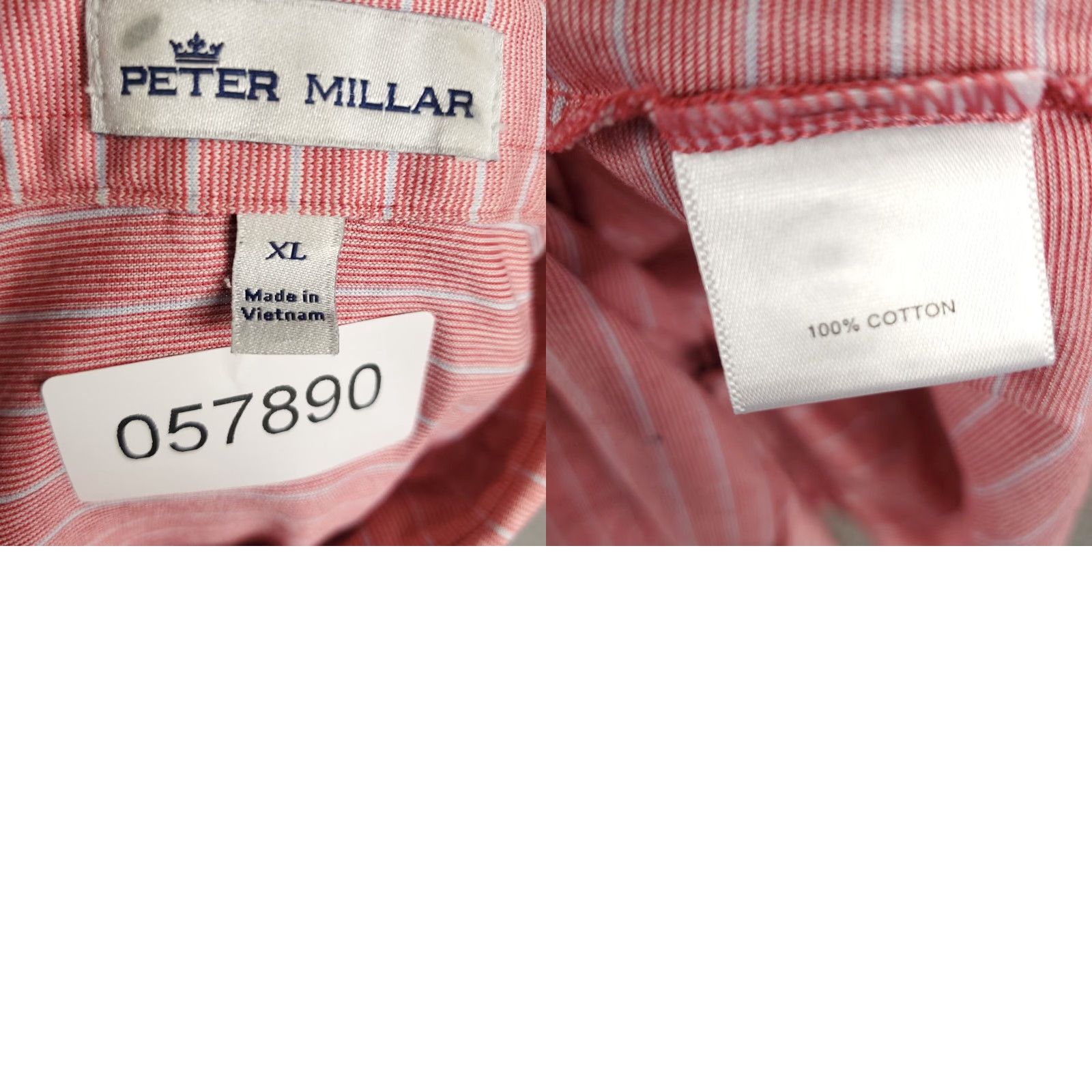 Peter Millar VINTAGE Peter Millar Polo Shirt Mens XL Pink Striped Cotton Golf Short Sleeve Men Size US XL / EU 56 / 4 - 8 Thumbnail
