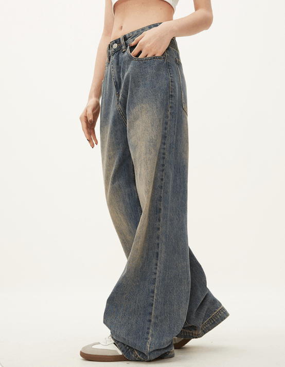 Japanese Brand × Jean Vintage distressed washed straight cleanfit loose jeans Size US 34 / EU 50 - 2 Thumbnail
