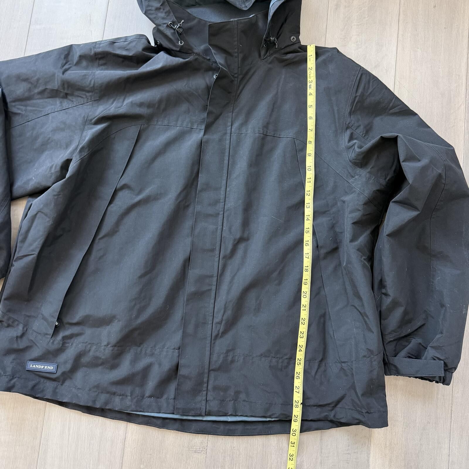 Lands' End Lands' End Men's Black Nylon Hooded Jacket Size XXL Size US XXL / EU 58 / 5 - 5 Thumbnail