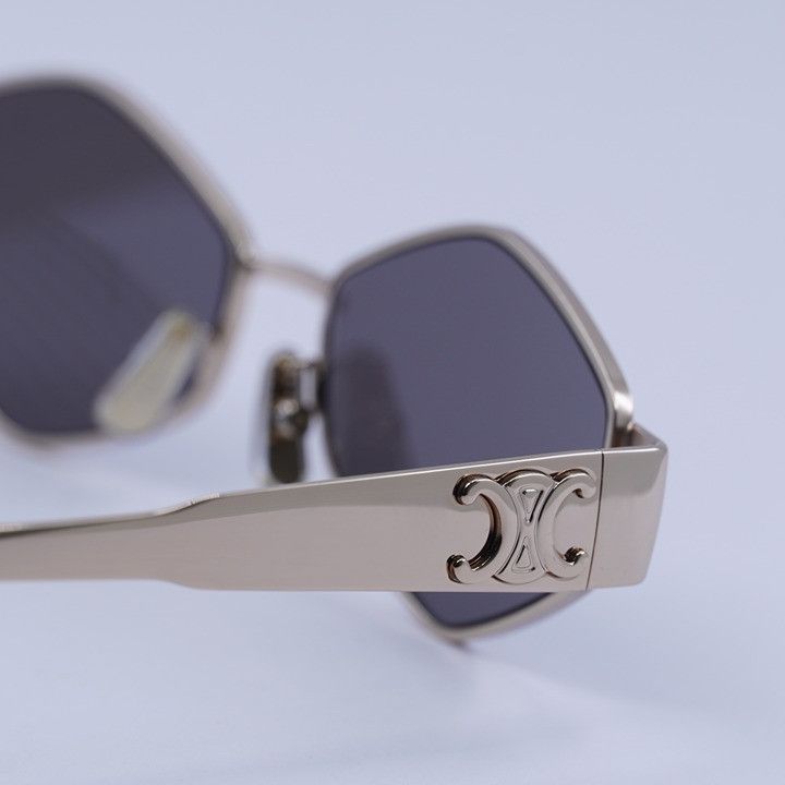 Celine Celine CL40254U 28A Sunglasses Gold Geometric Frame Size ONE SIZE - 8 Thumbnail