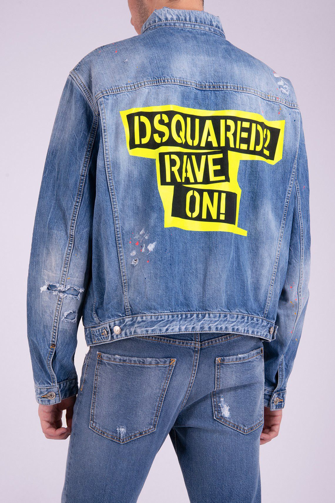 Dsquared2 DSQUARED2 "RAVE ON" DENIM OVERSIZED JACKET Size US L / EU 52-54 / 3 - 8 Thumbnail