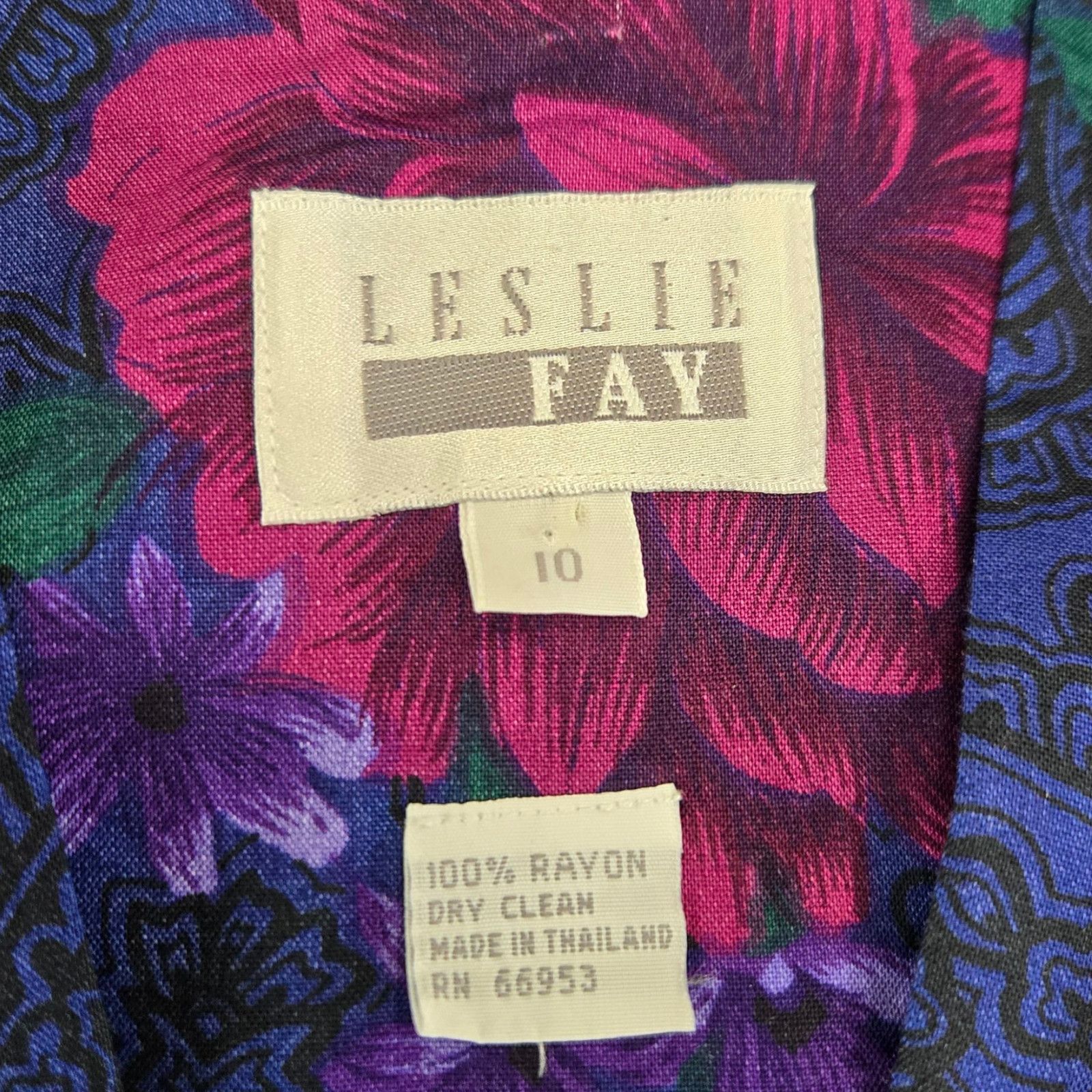 Vintage Vintage Blue Purple Floral Paisley Rayon Midi Dress Size 10 Size L / US 10 / IT 46 - 5 Thumbnail