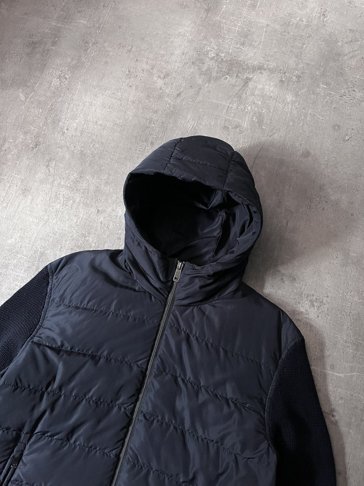 Jil Sander Jil Sander by Raf Simon wool nylon puffer jacket navy Size US L / EU 52-54 / 3 - 4 Thumbnail