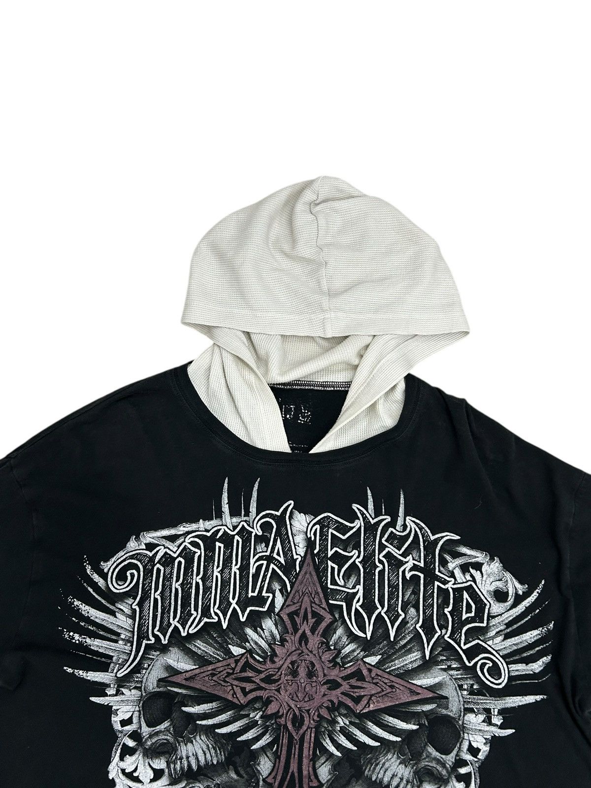 Designer × Japanese Brand MMZ Elite Gothic Cross Hoodie Layered L/Sleeve Graphic Tee Size US XL / EU 56 / 4 - 5 Thumbnail