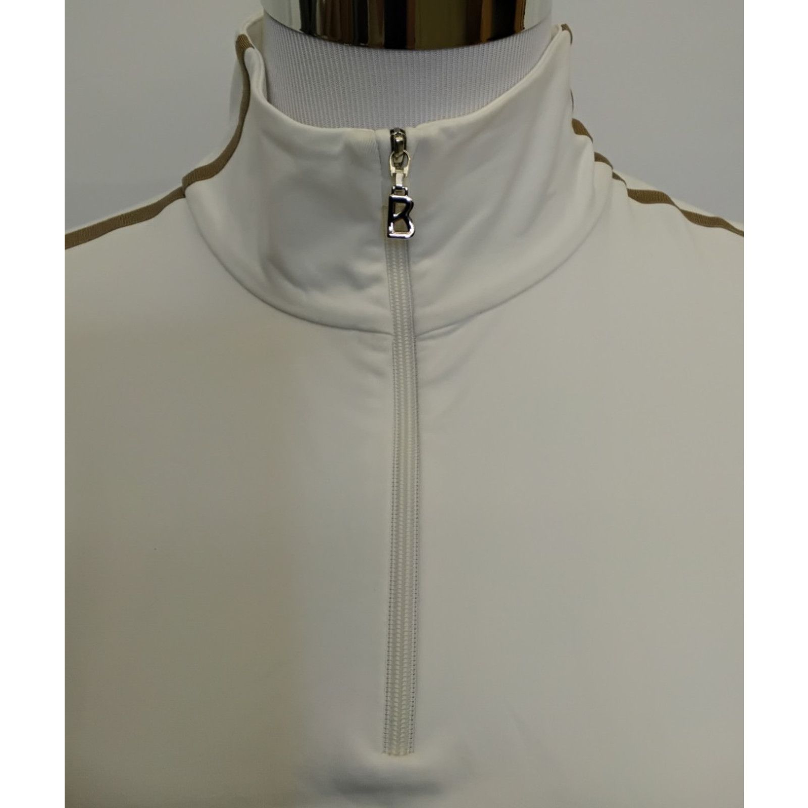 Bogner Bogner 1/4 Zip Base Layer Women's L White w/ Gold Stripe Size L / US 10 / IT 46 - 5 Thumbnail