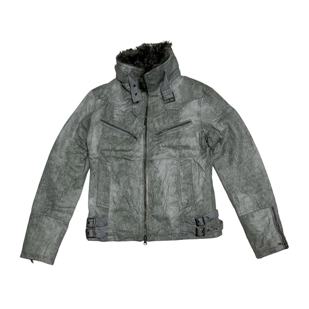 TORNADO MART fur coat archive y2k グランジ FOR SALE] Tornado Mart - Late 90s Micro-Velvet Leopard Fur
