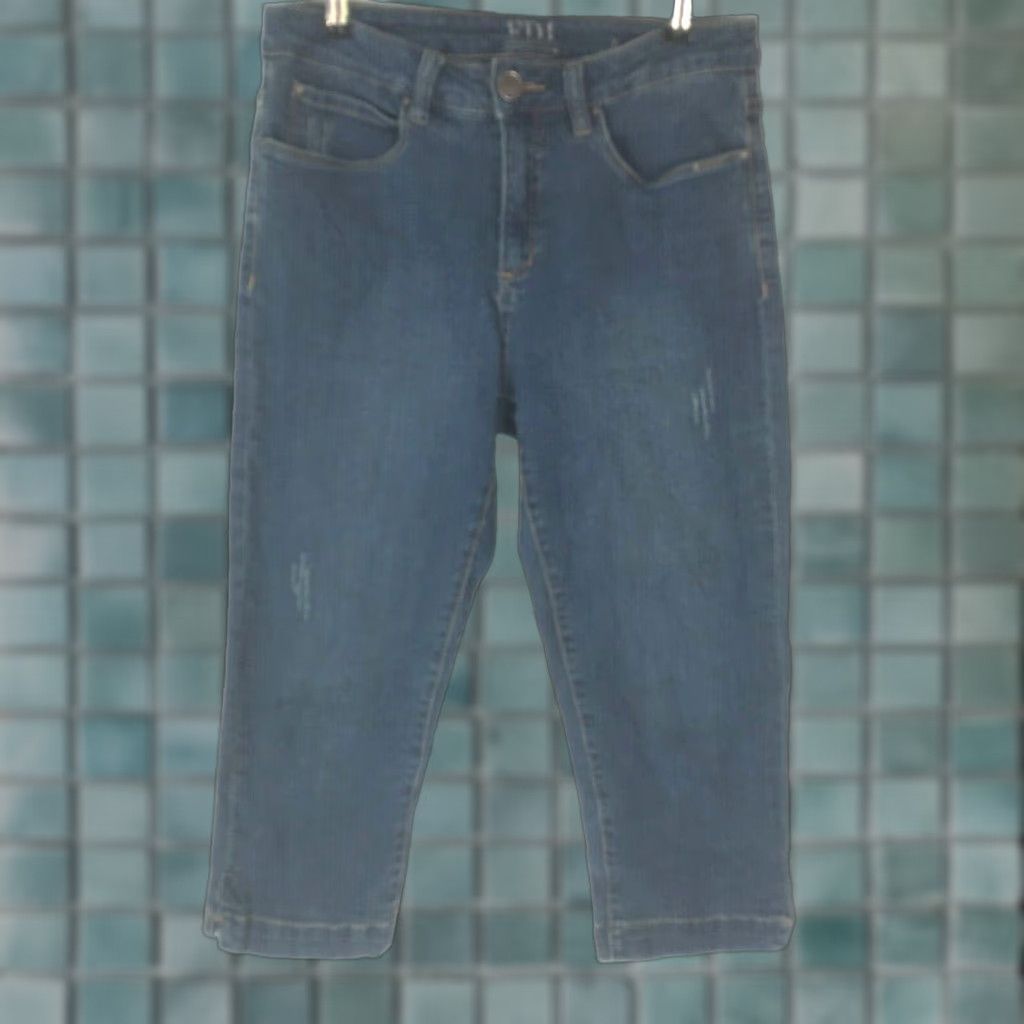 Denime FDJ Womens Cropped Blue Denim Jeans Size 4 Regular Straight Leg Size 27" / US 4 / IT 40 - 1 Thumbnail
