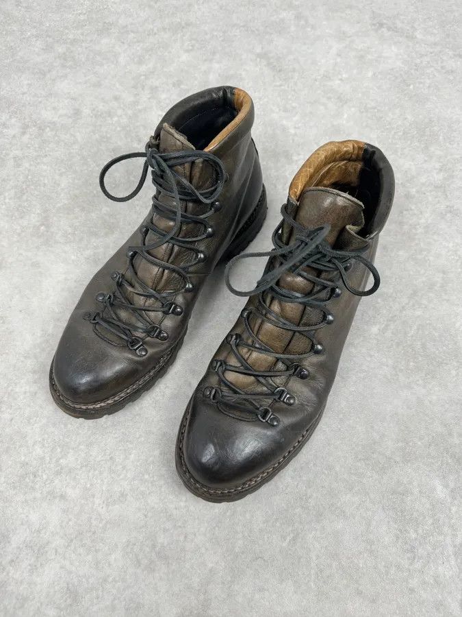 Premiata Premiata Brown Leather Lace-Up Hiking Boots Size US 12 / EU 45 - 2 Thumbnail