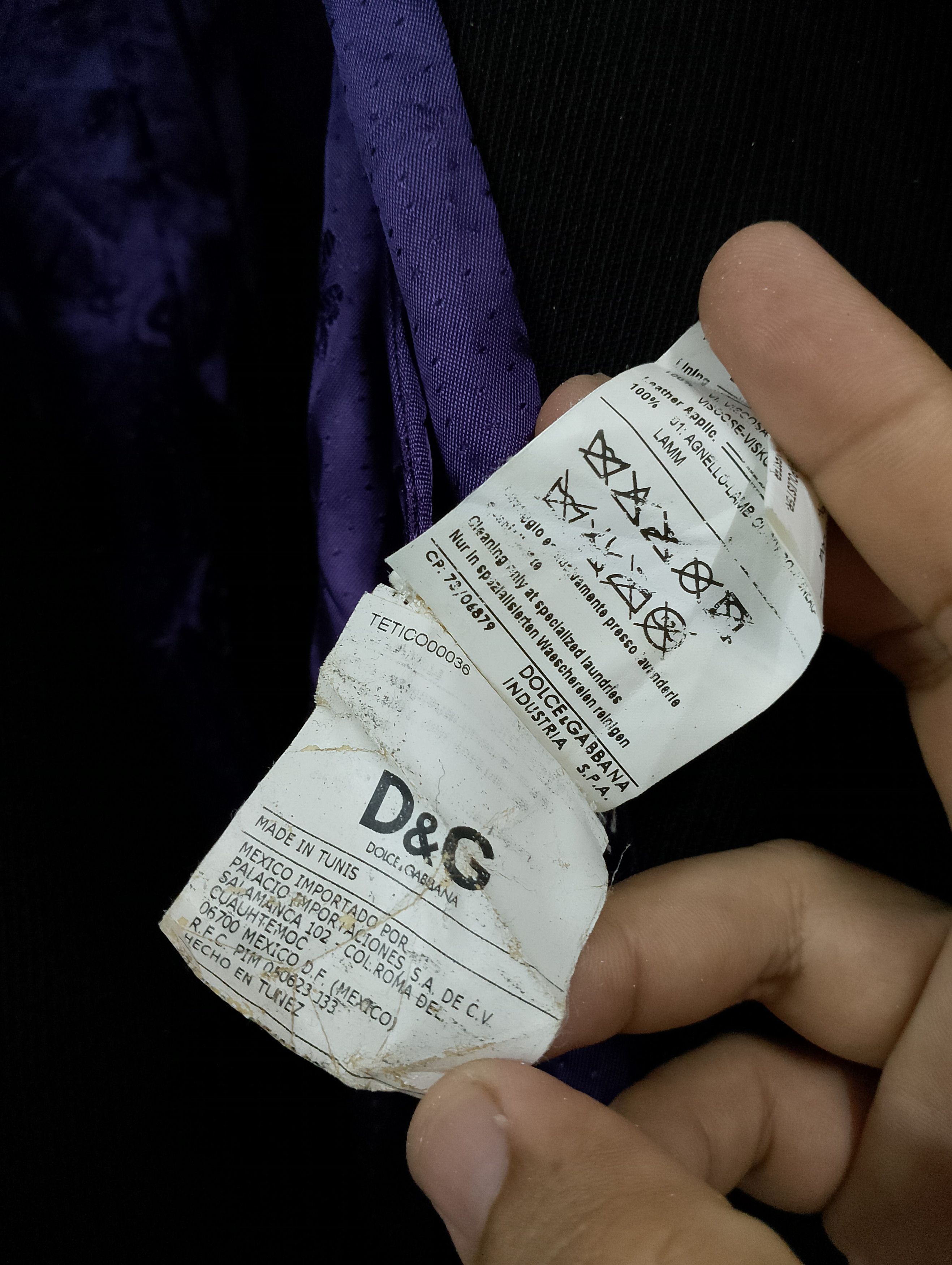 Dolce & Gabbana Vintage D&G Black Wool Trench Coat Purple Monogram Lining Size S / US 4 / IT 40 - 7 Thumbnail