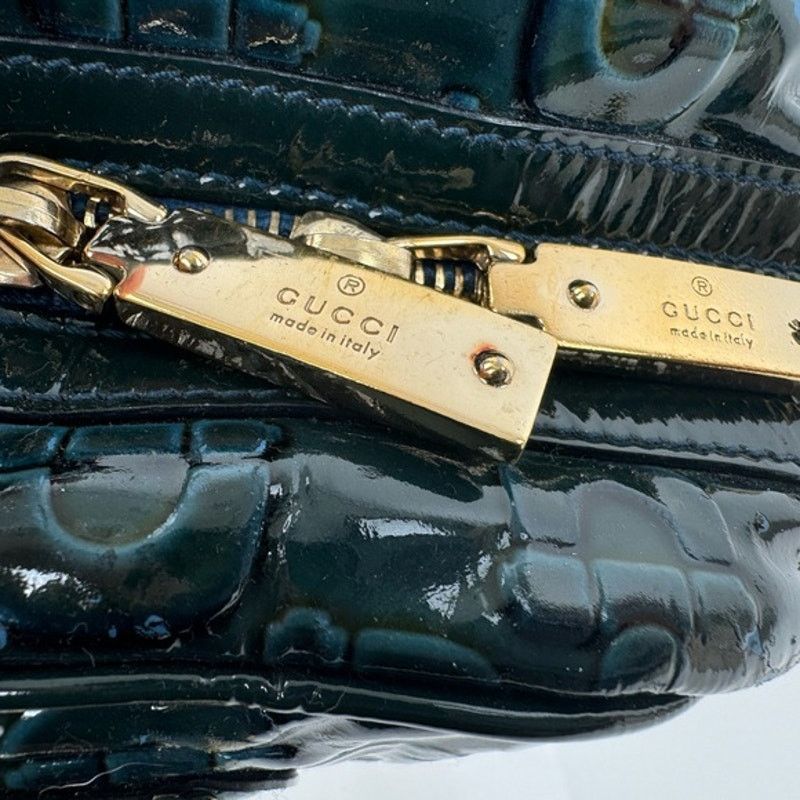 Gucci Gucci Vintage Green Blue Black Leather top handle bag Size ONE SIZE - 11 Thumbnail