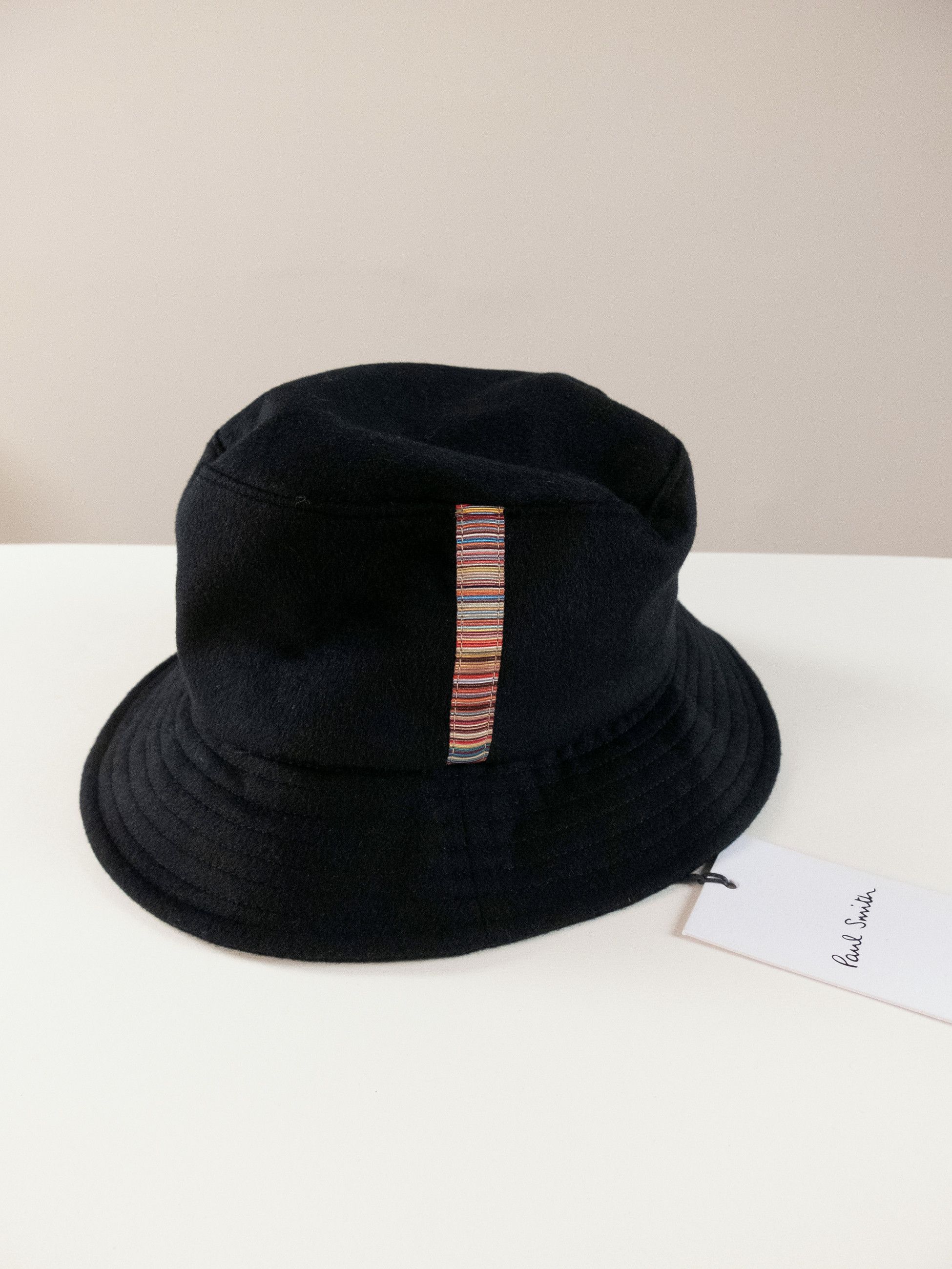 Paul Smith PAUL SMITH black cashmere wool stripe bucket hat Medium Size ONE SIZE - 3 Thumbnail