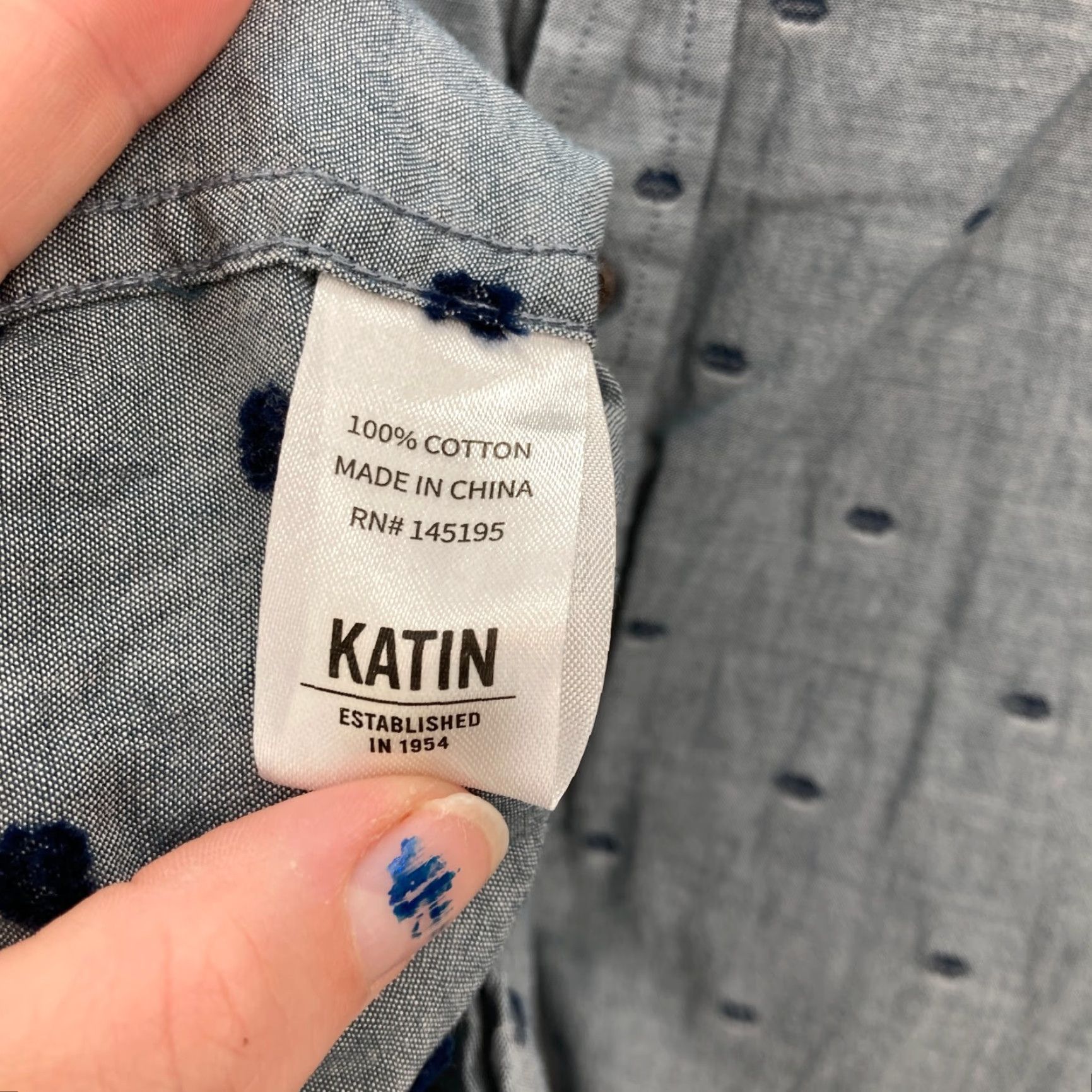 Katin Katin Button Up Short Sleeve Shirt 2XL Blue Dots Surf Preppy Casual Nautical Shirt Size US XXL / EU 58 / 5 - 5 Thumbnail