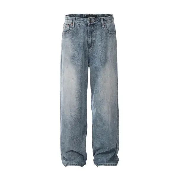 Japanese Brand Yumi Washed Street Loose White Distressed Straight Jeans Size US 32 / EU 48 - 1 Thumbnail