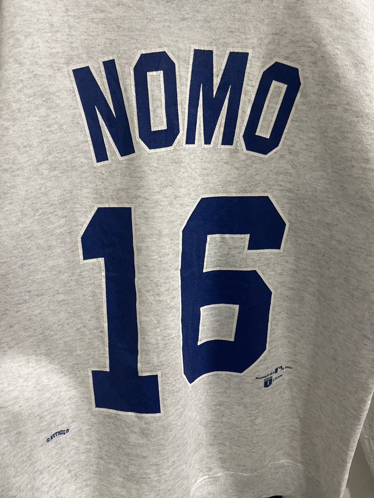 NBA Vintage 90s Dodgers Nutmeg Mills Nomo 16 MLB Sweatshirt Size US L / EU 52-54 / 3 - 10 Thumbnail