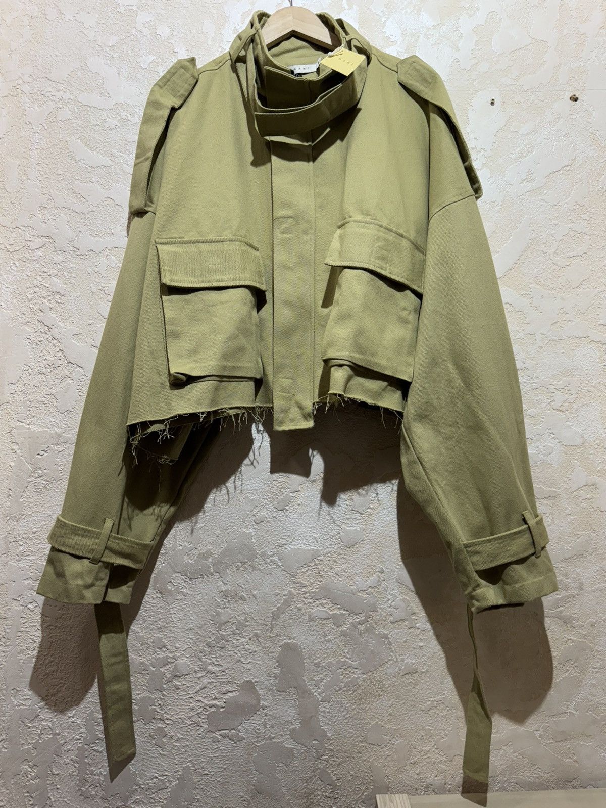 Designer MNML Distressed Cardigan M65 Jacket Olive Size L Size US L / EU 52-54 / 3 - 1 Thumbnail