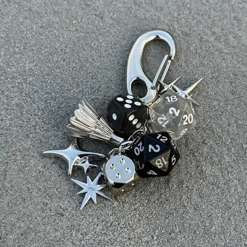 Jewelry Multicolor Polyhedral Dice Keychain Charms Size ONE SIZE - 4 Thumbnail