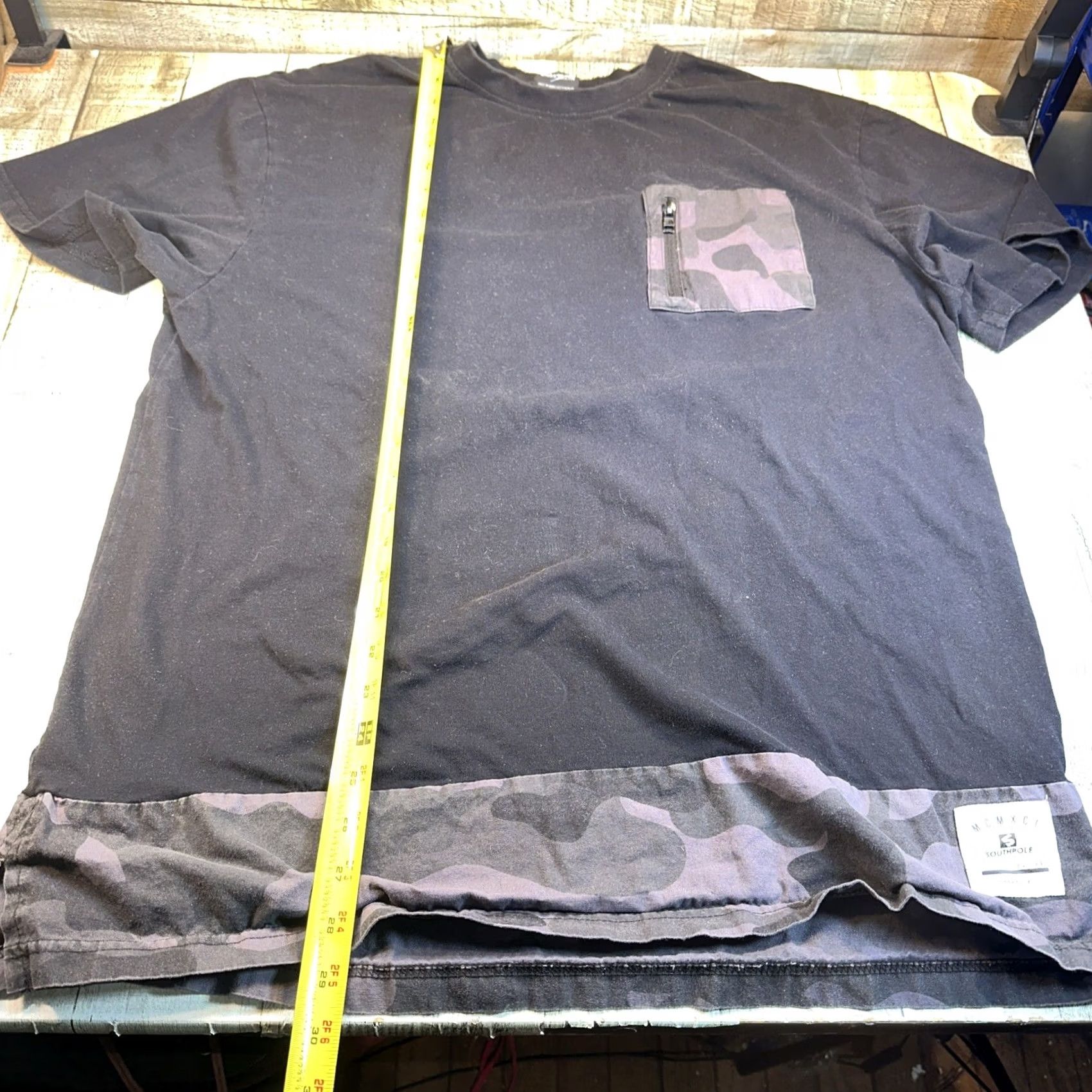 Southpole VINTAGE South Pole Mens T-Shirt Black Camouflage Graphic Print Crew Neck Short Sleeve 2XL Adults Mens Size US XXL / EU 58 / 5 - 6 Thumbnail