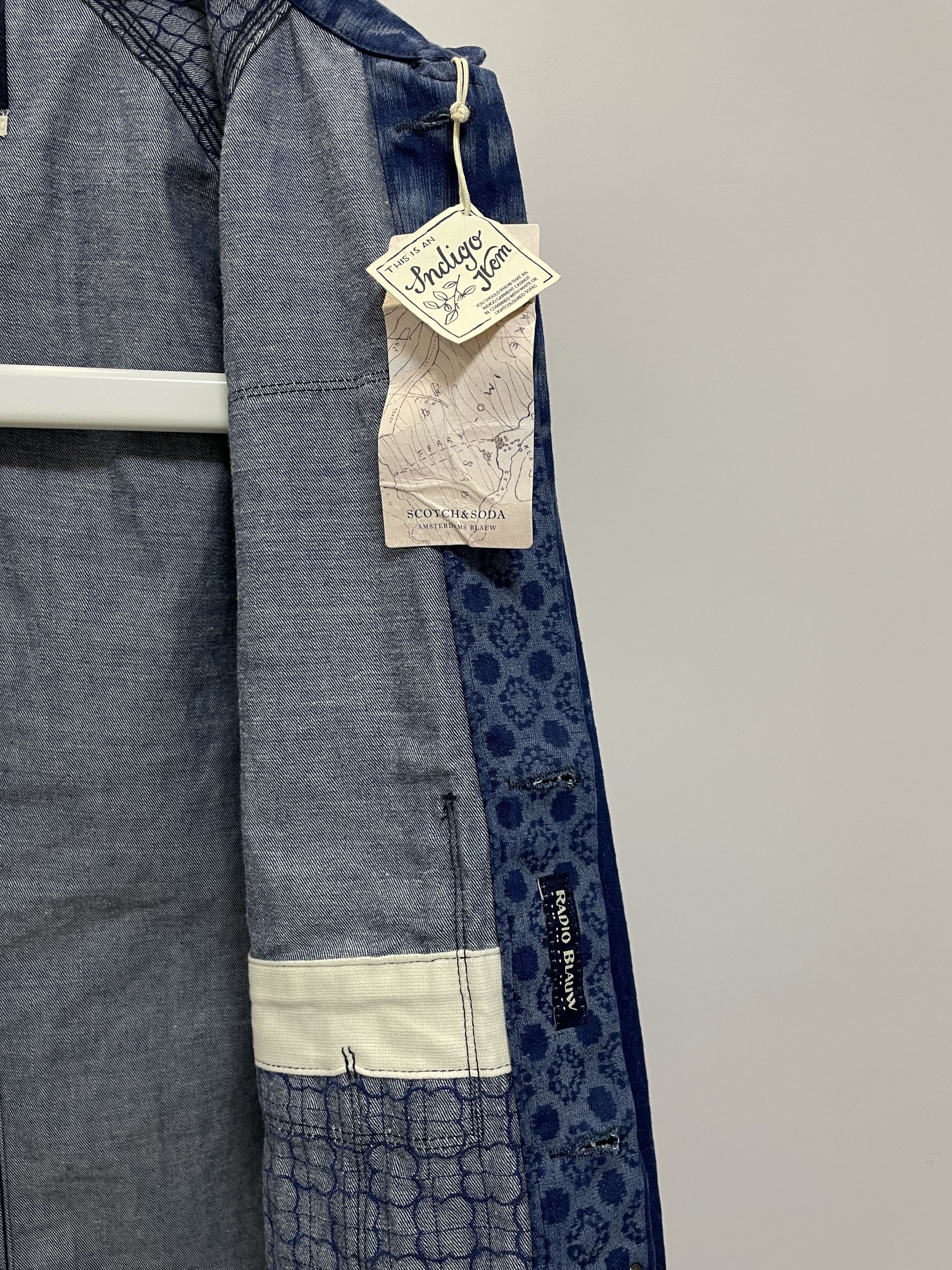 Scotch & Soda SCOTCH & SODA Ams Radio Blauw Denim Jacket Mr. Blue Printed Size US L / EU 52-54 / 3 - 11 Thumbnail