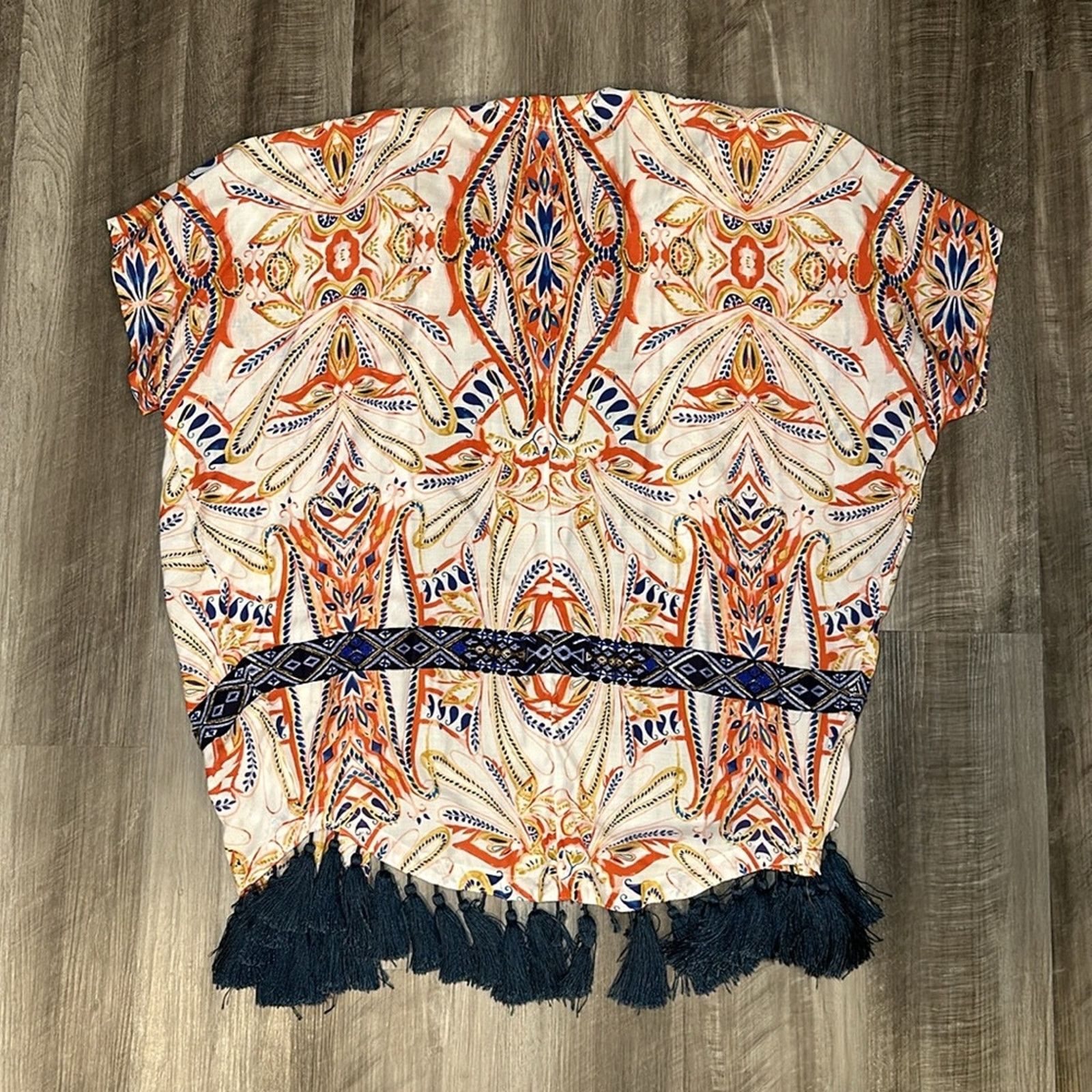 Other Gypsy Sand Boho Tasseled Abstract Cover Up - XS Size XS / US 0-2 / IT 36-38 - 2 Thumbnail