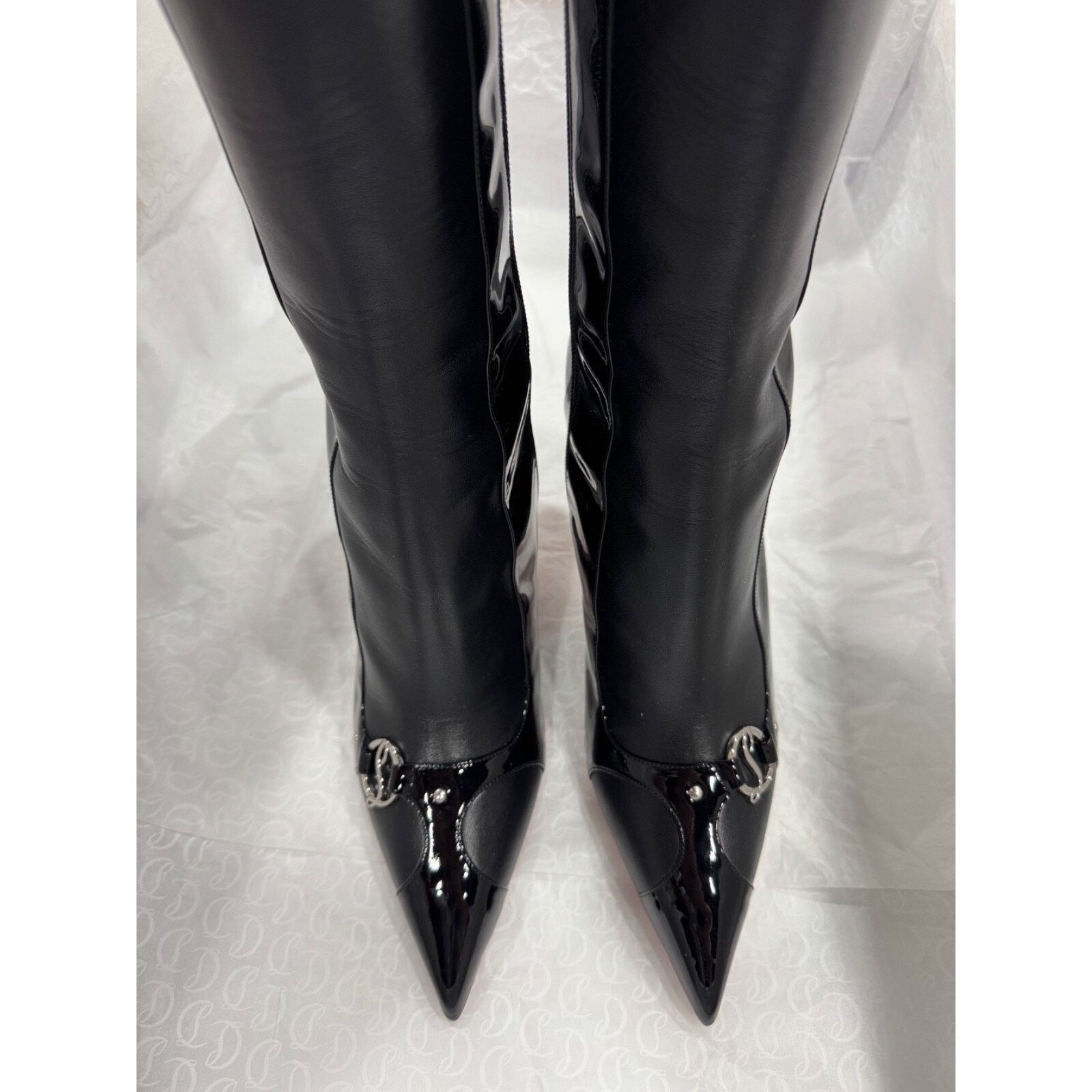 Christian Louboutin Christian Louboutin CL IN 90S Botta 80 Black Logo Leather Size US 8 / IT 38 - 8 Thumbnail