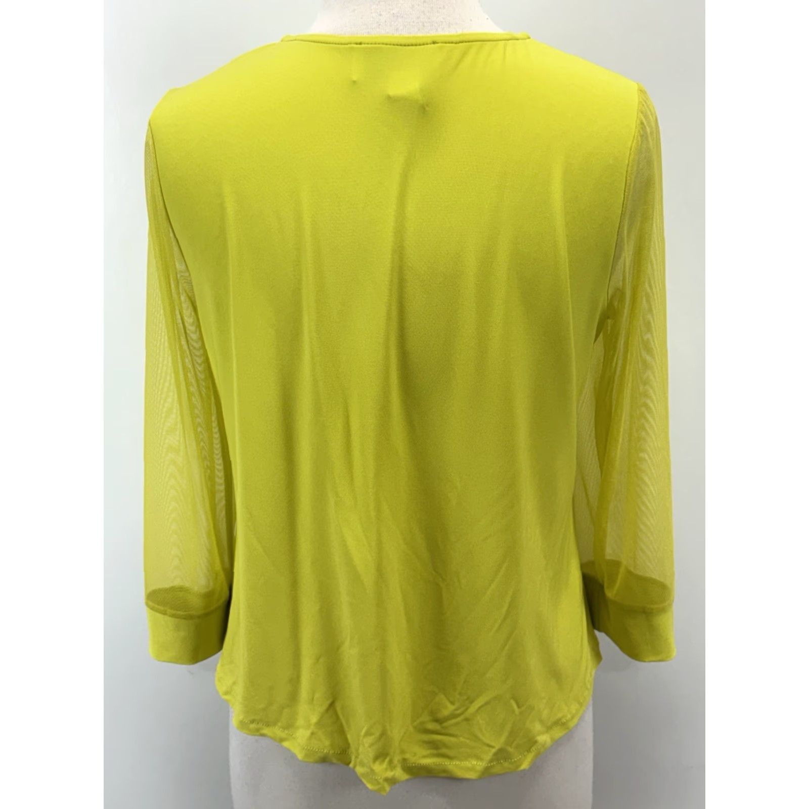 Joseph Ribkoff VINTAGE? No, Joseph Ribkoff Citrine Top Shirt Sz 12 Long Sleeve Round Neck Stretch Solid Green Yellow Women Shirt Ladies Size 12 Casual Comfort Size XL / US 12-14 / IT 48-50 - 3 Thumbnail