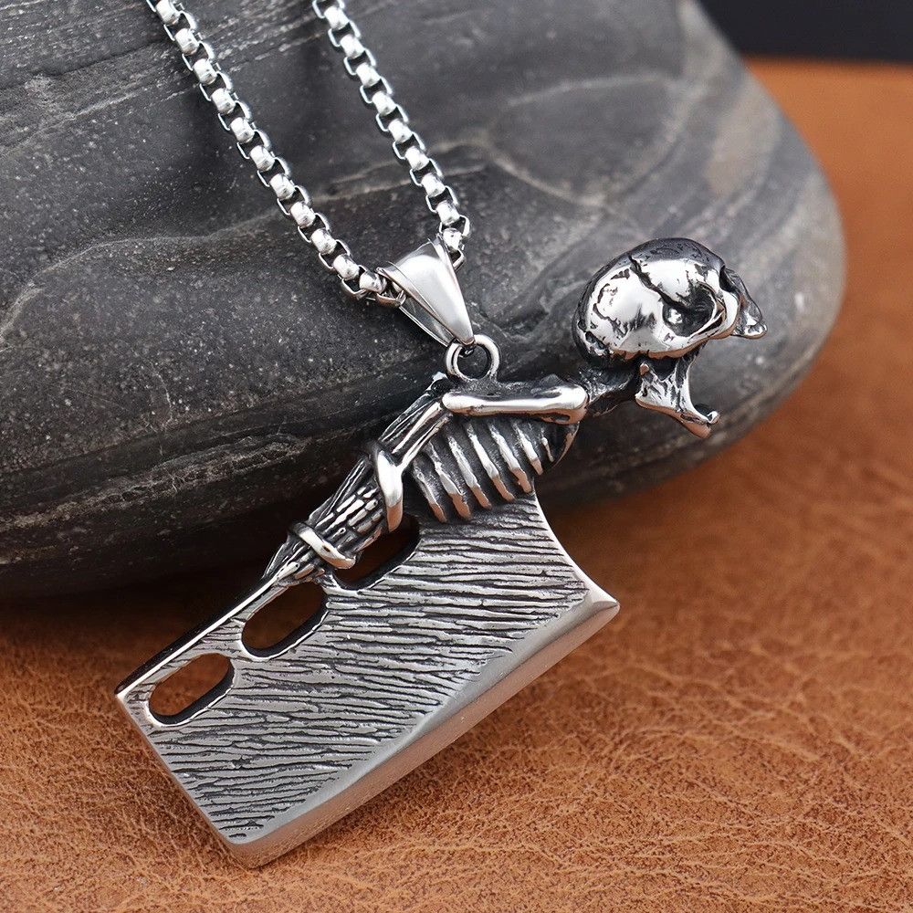 Jewelry Vintage Skull Knife Necklace Size ONE SIZE - 4 Thumbnail