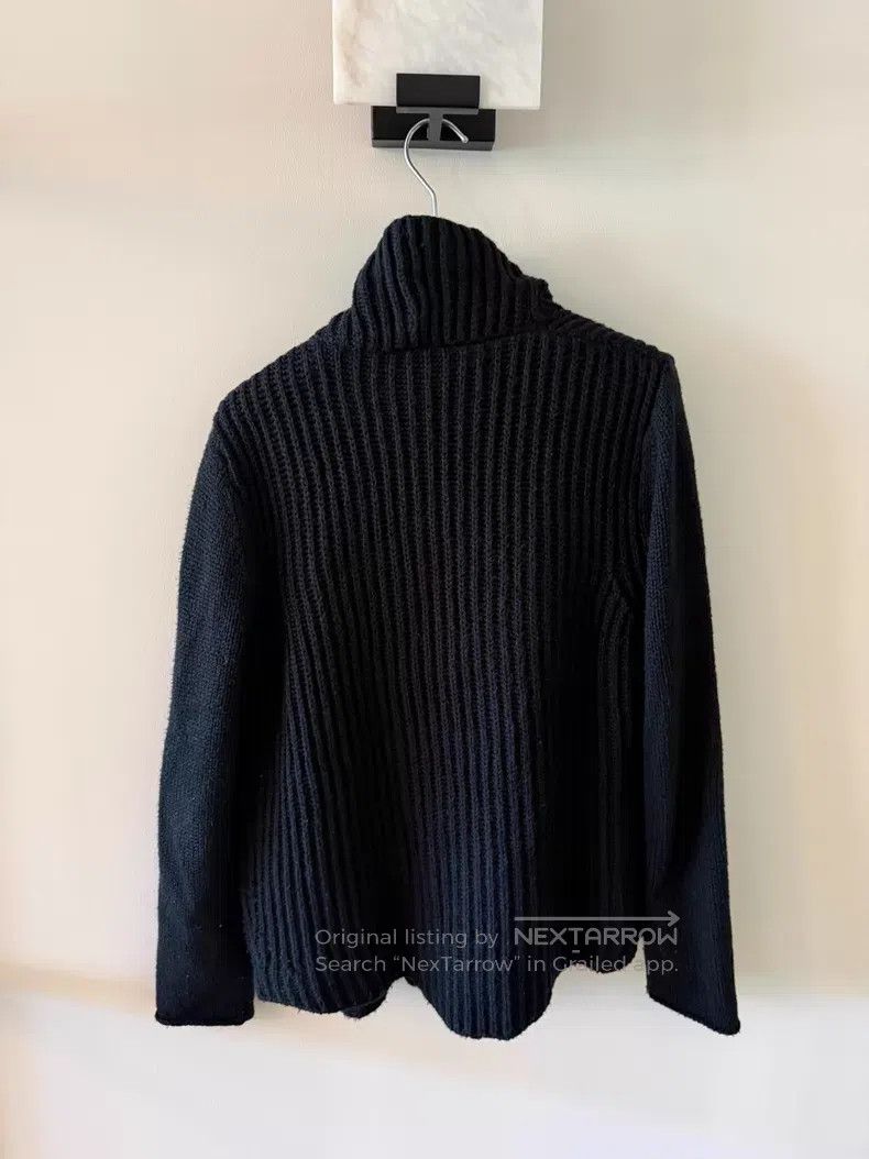 Helmut Lang Helmut Lang size P Black High-Neck Knitted Cardigan Size US XXS / EU 40 - 2 Thumbnail