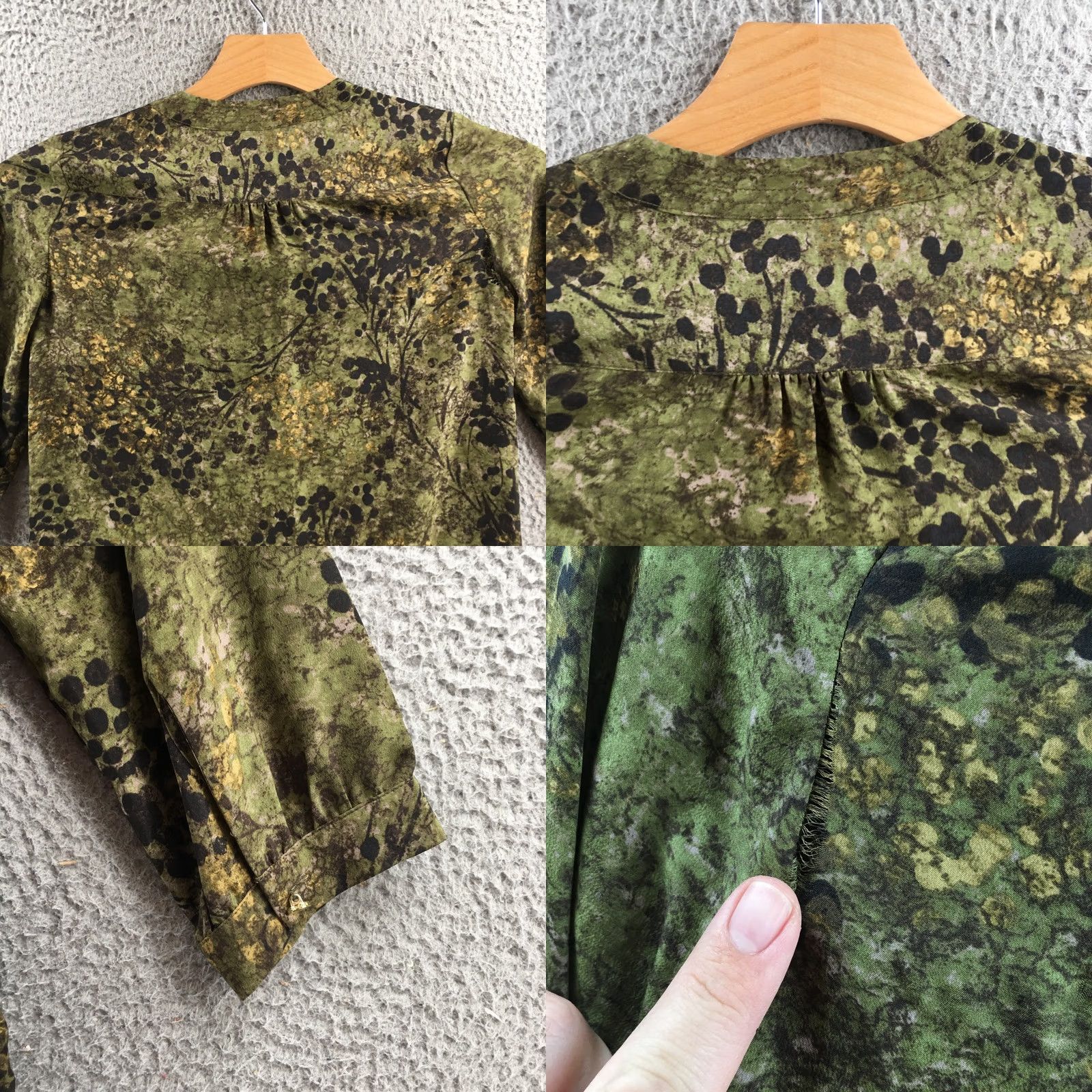 Banana Republic Banana Republic Blouse Womens 0 Green Silk Casual 3/4 Sleeve Pull On Top Size XS / US 0-2 / IT 36-38 - 8 Thumbnail