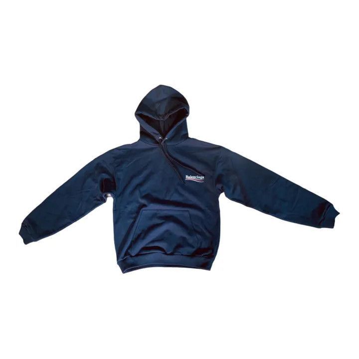 Balenciaga Balenciaga Balenciaga Navy Blue Logo Hoodie -2507 Size US M / EU 48-50 / 2 - 2 Thumbnail