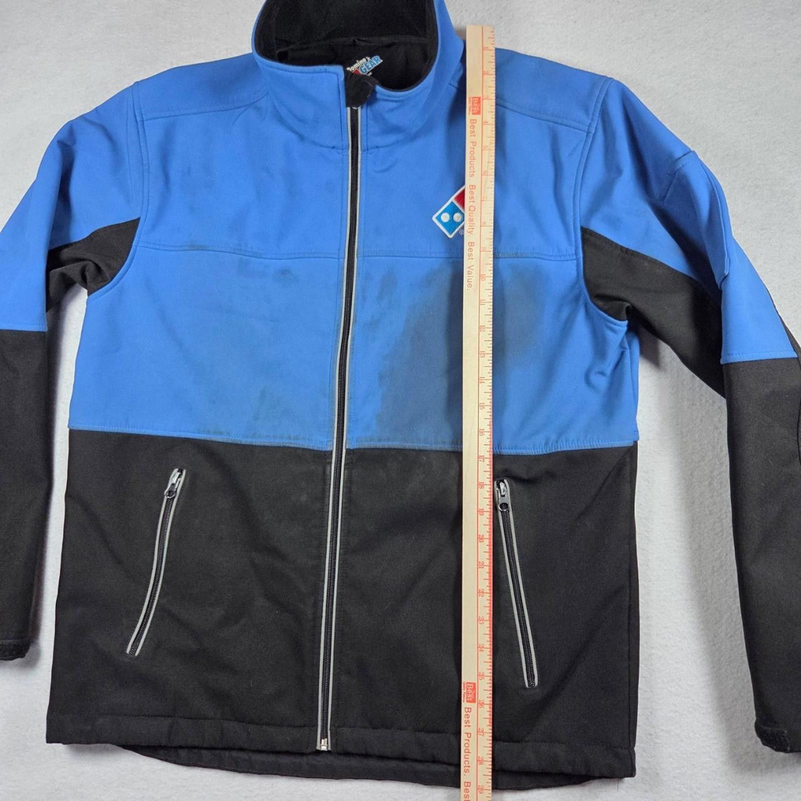 Other Domino's Pizza Rain Jacket Medium Blue Black Softshell Size ONE SIZE - 6 Thumbnail