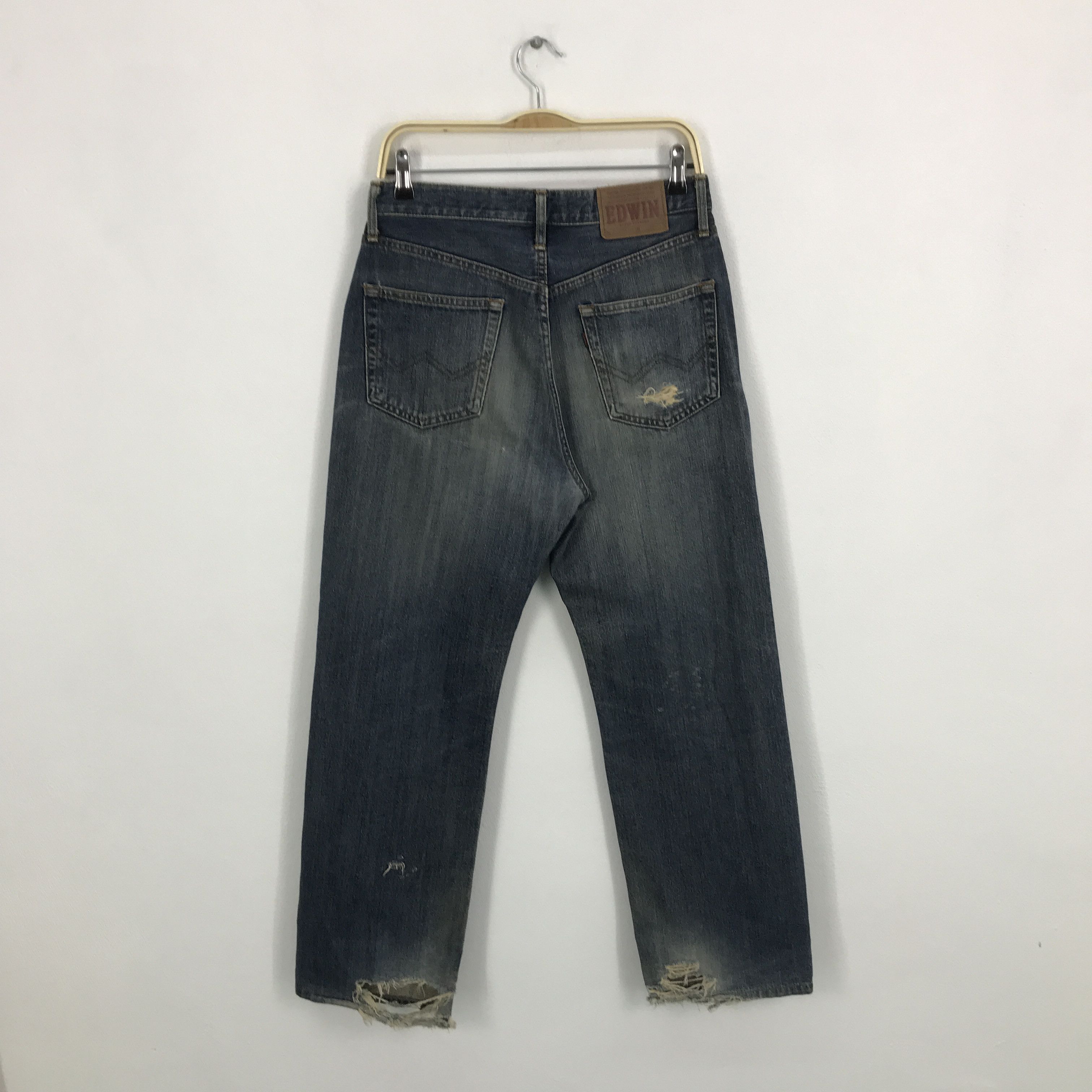 Edwin × Japanese Brand Baggy edwin Japan distressed jean pants Size US 30 / EU 46 - 2 Thumbnail