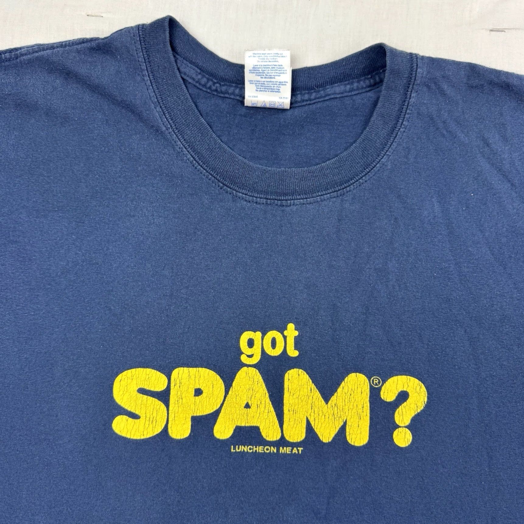 Vintage VINTAGE Spam T Shirt Adult 2XL Blue Cotton Men Short Sleeve Crew Neck Funny 90s Humor Parody Y2K Size US XXL / EU 58 / 5 - 3 Thumbnail