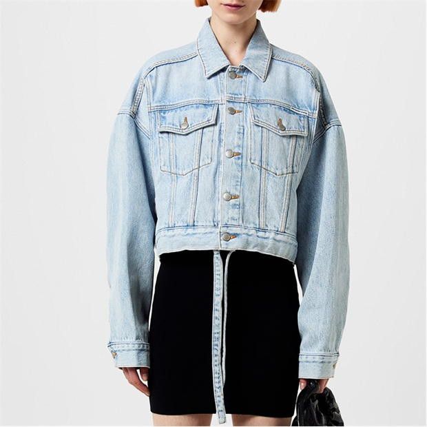 Alexander Wang o1g2r1mq0824 Trucker Denim Jackets in Light Blue Size S / US 4 / IT 40 - 3 Thumbnail