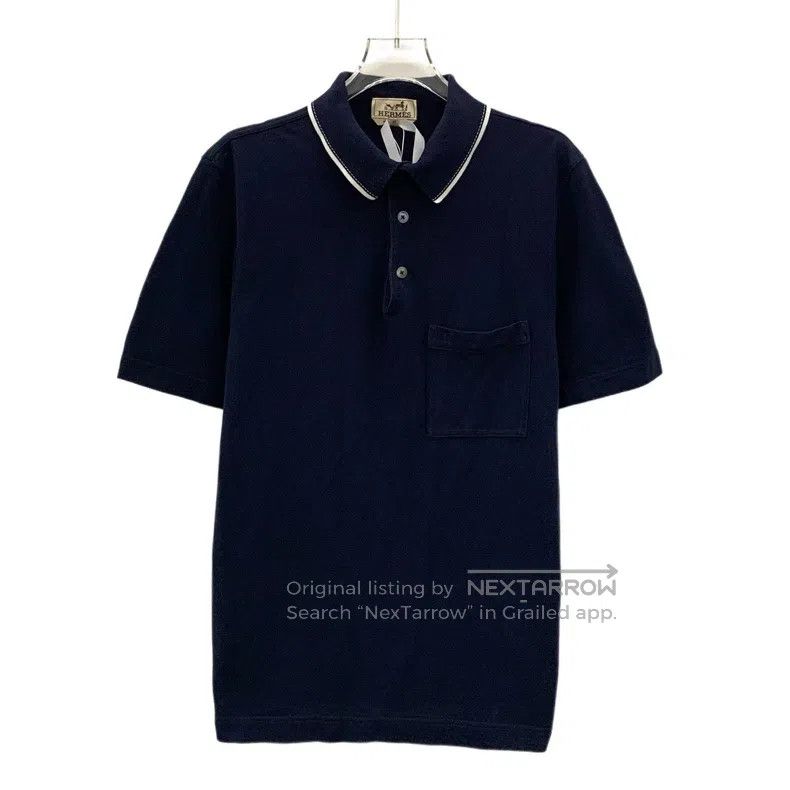 Hermes Hermes Navy blue cotton short-sleeved polo shirt Size US XS / EU 42 / 0 - 1 Thumbnail