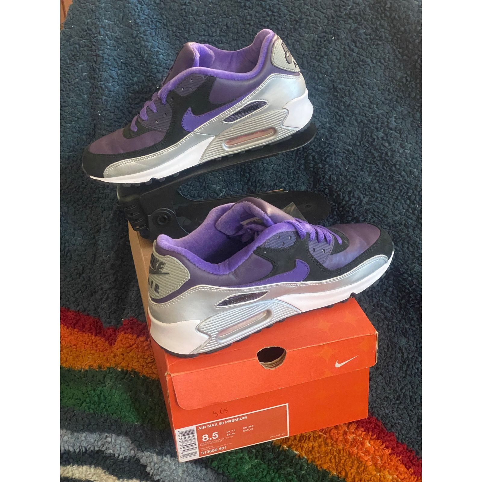 Nike Air Max 90 Premium Varsity Purple m8.5 w 10 Size US 8.5 / EU 41-42 - 3 Thumbnail