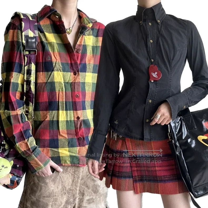 Vivienne Westwood vivienne westwood Saturn Embroidered Plaid Shirt Size S / US 4 / IT 40 - 1 Thumbnail