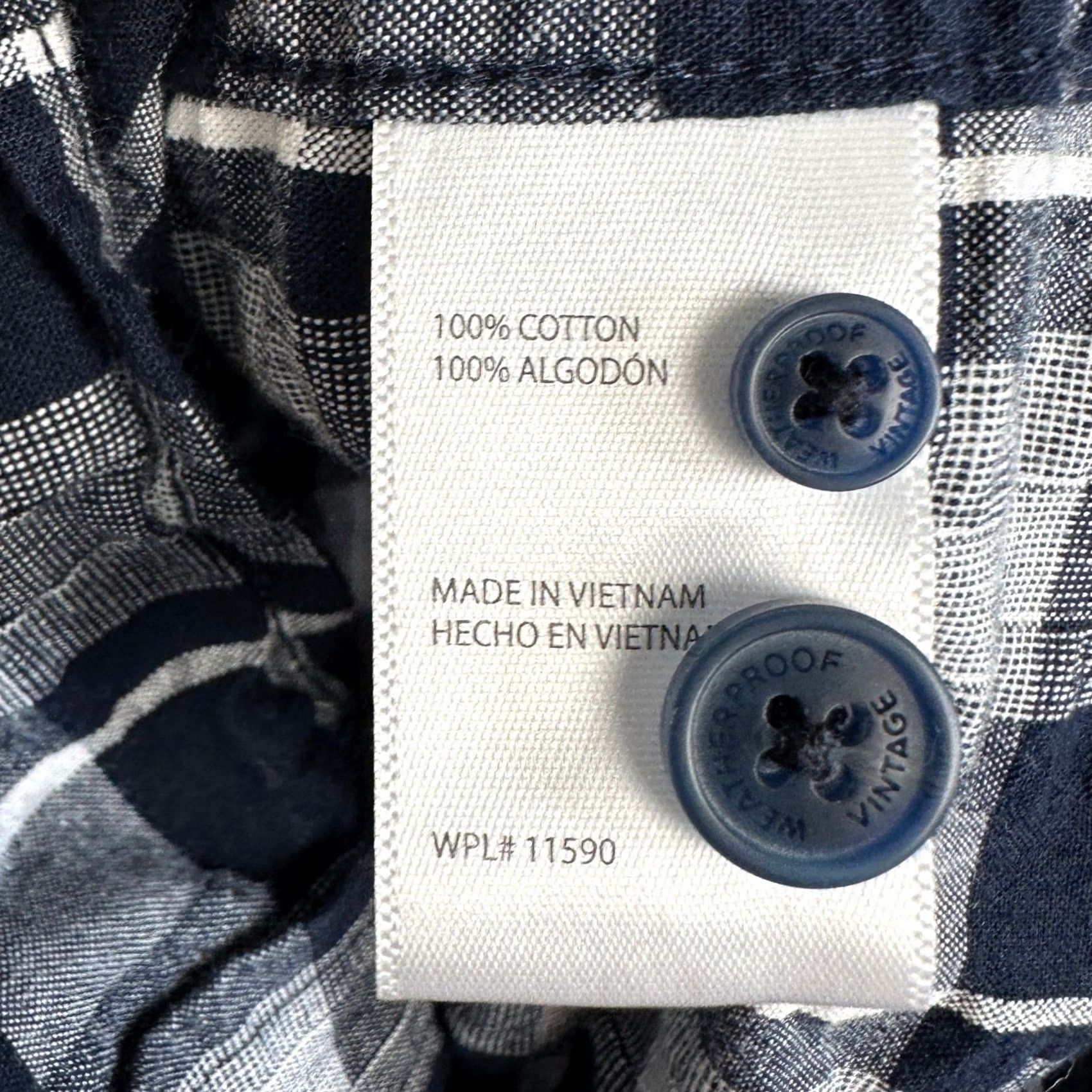 Weatherproof VINTAGE Weatherproof Plaid Shirt Mens Large Navy White Button-Down Collared Pocket Short Sleeve Casual Workwear Size US L / EU 52-54 / 3 - 6 Thumbnail