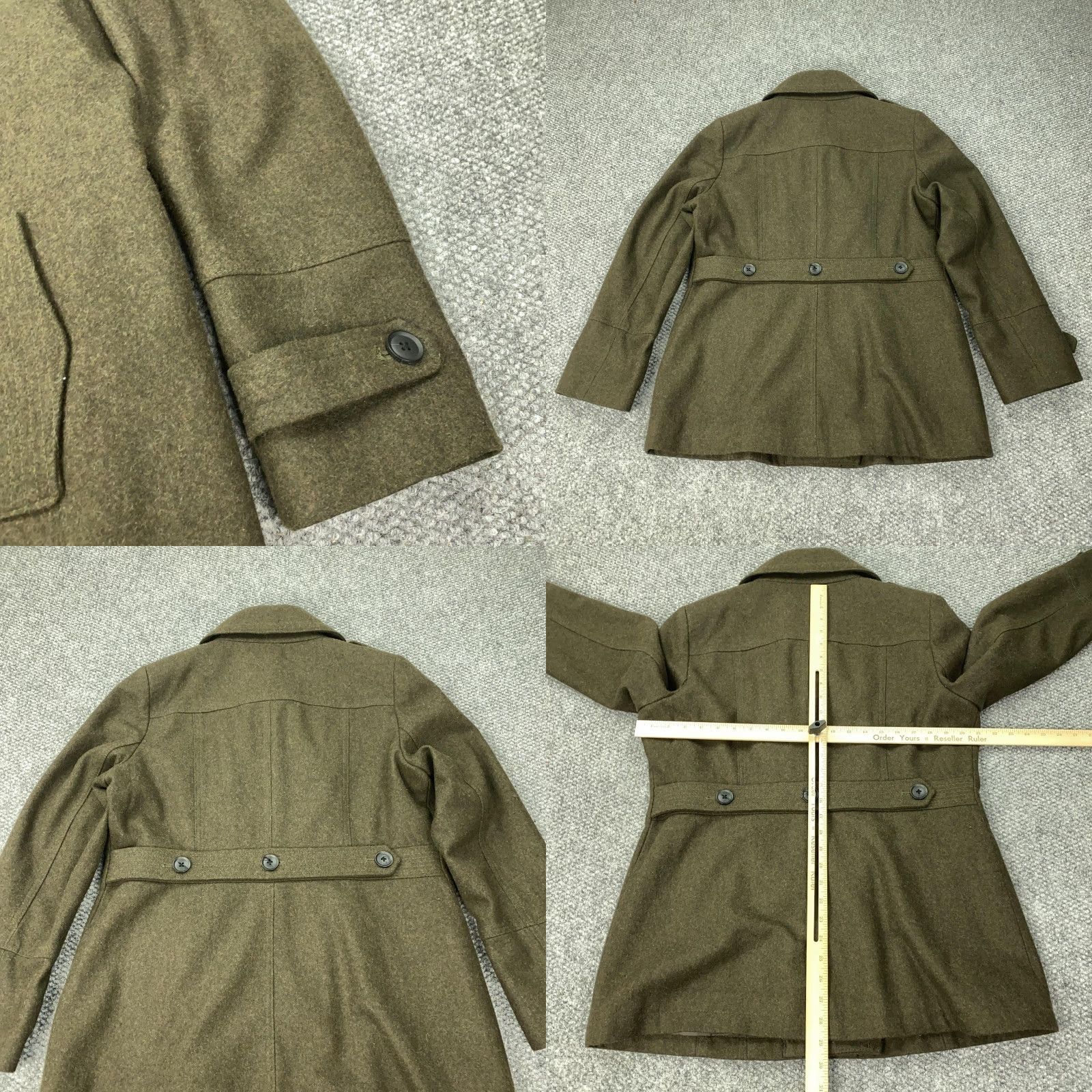 Lucky Brand Lucky Brand Coat Womens Large Brown Wool Blend Pea Coat Military Style Button Zip Lined Pockets Collared Mid-Length Fall Winter Vintage: No Size L / US 10 / IT 46 - 8 Thumbnail
