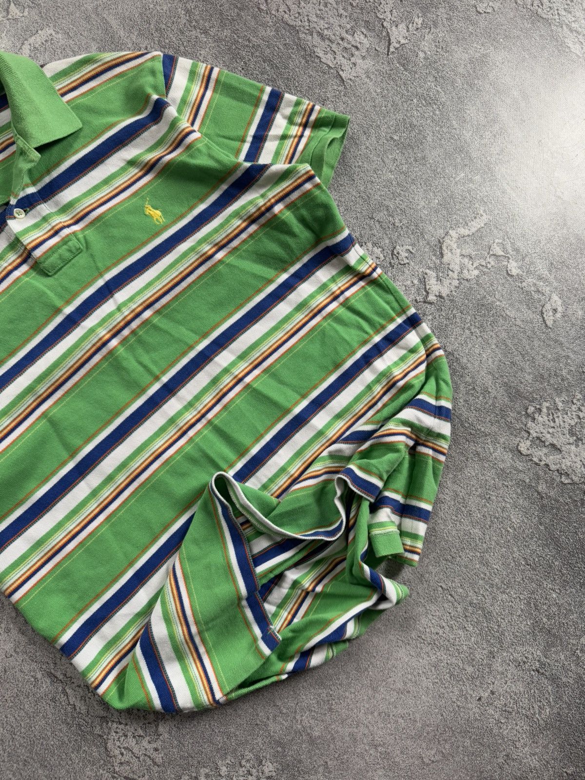 Polo Ralph Lauren × Ralph Lauren × Vintage Polo Ralph Lauren M striped polo button up T-shirt tee RL Size US M / EU 48-50 / 2 - 3 Thumbnail