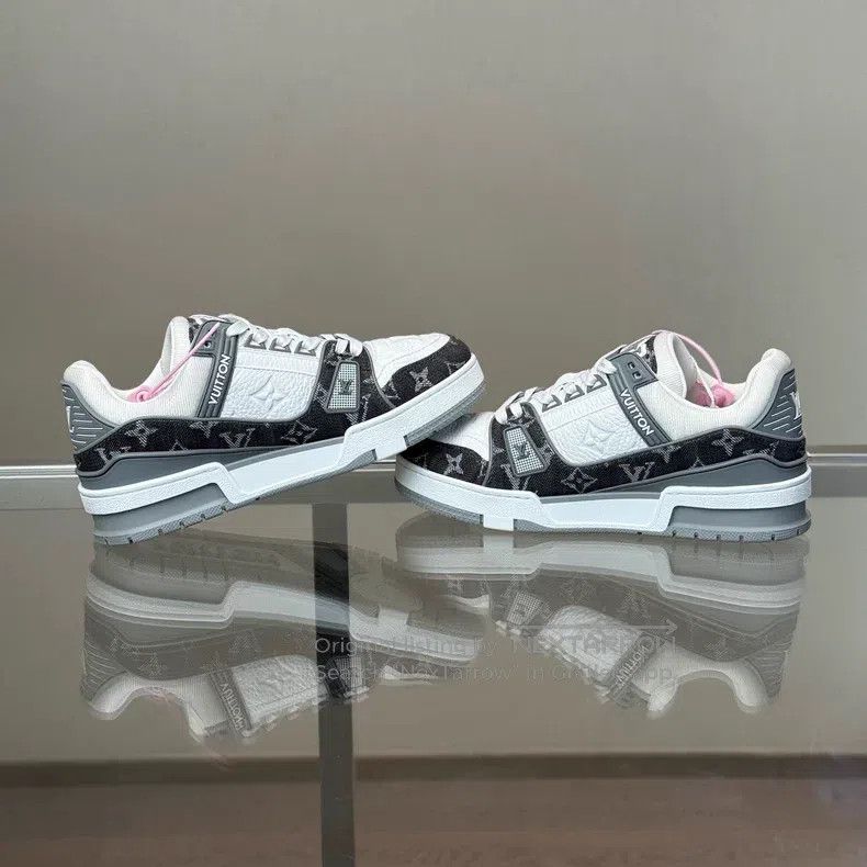 Louis Vuitton Louis Vuitton Trainer Grey and White Cowboy Board Shoes Size US 5 / EU 37 - 6 Thumbnail
