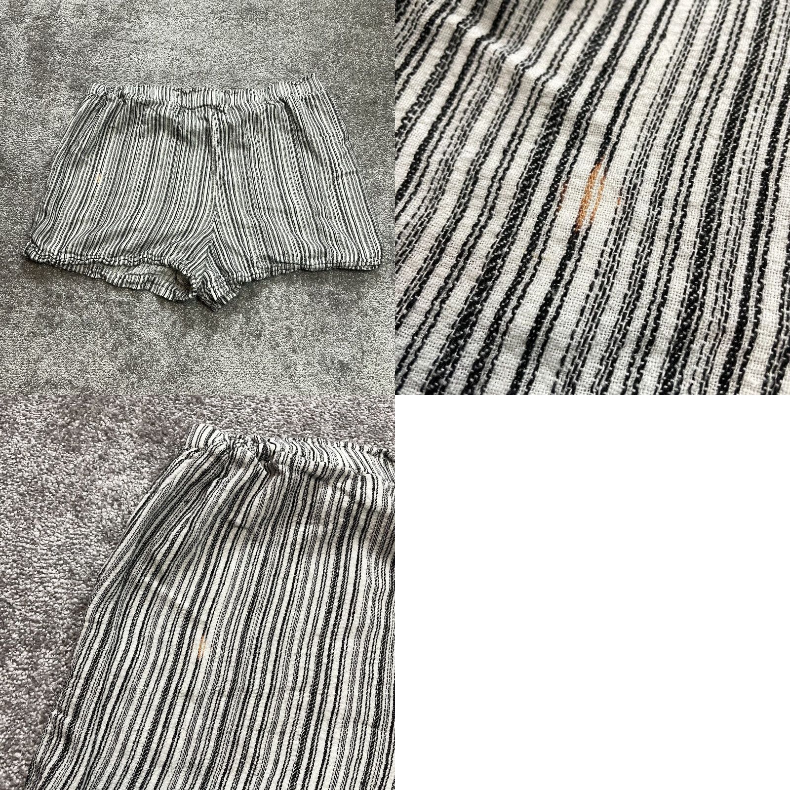 Vintage Time and Tru Sweatshorts Womens XXL White Striped Linen Stretch Lounge Short Size 26" / US 2 / IT 38 - 9 Thumbnail