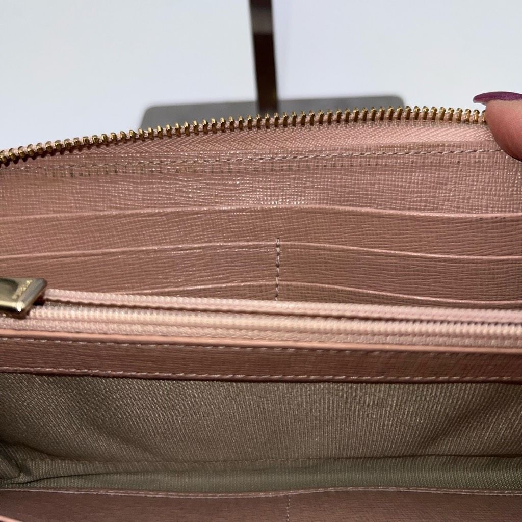 Furla Furla Saffiano Leather Made in Italy Zip Around Wallet in Bl Size ONE SIZE - 8 Thumbnail