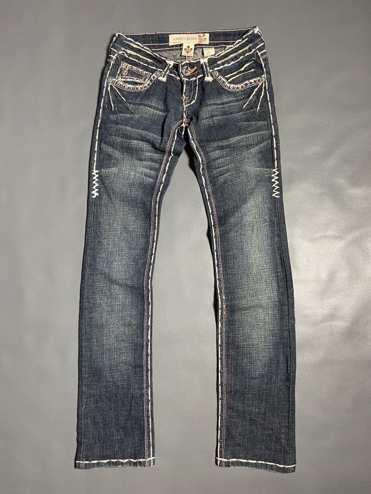 Vintage VTG Y2K 2000s Laguna Beach Jean Co Low Waist USA Made Jeans Size 25" / US 0 / IT 36 - 1 Thumbnail
