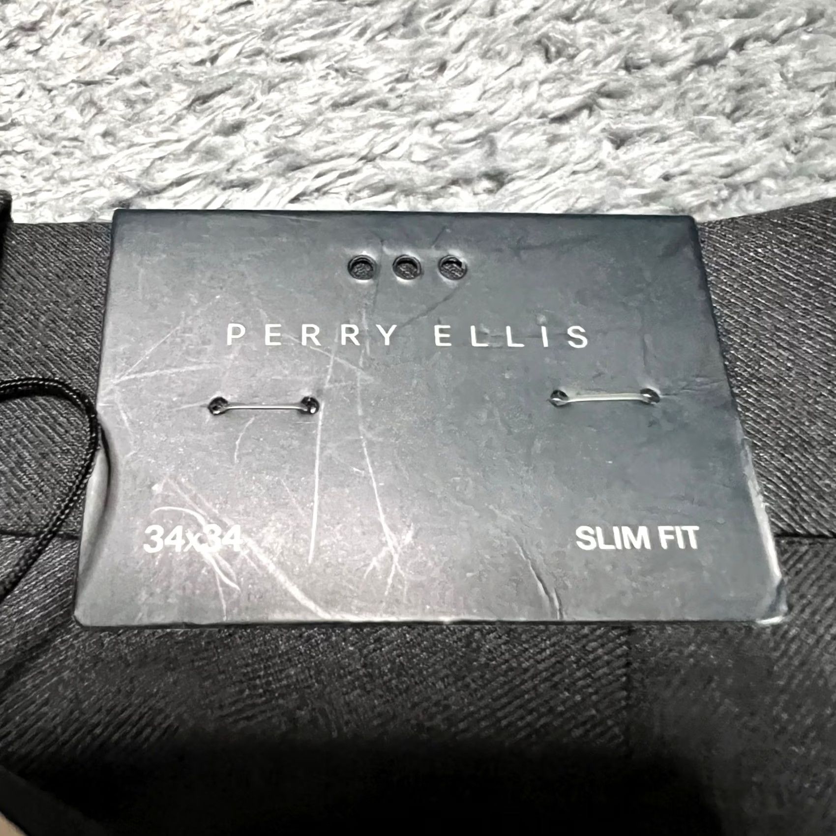 Perry Ellis Perry Ellis Dress Pants Mens 34x34 Gray Travel Luxe Slim Fit Stretch Washable Mens Dress Pants 34in Gray Size US 34 / EU 50 - 2 Thumbnail