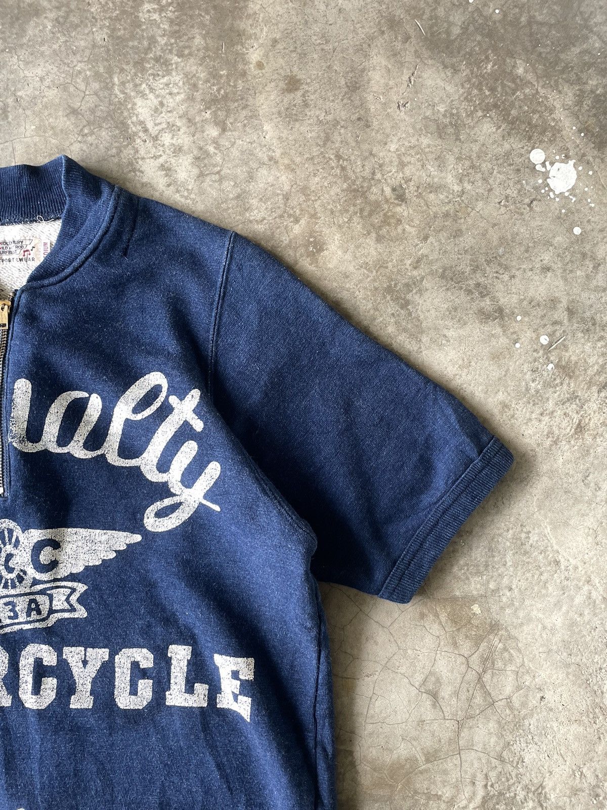 Japan Blue Midcentury Wild Hot Rod Surfbeat (WMS) Motorcyles sweatshirt Size US M / EU 48-50 / 2 - 4 Thumbnail