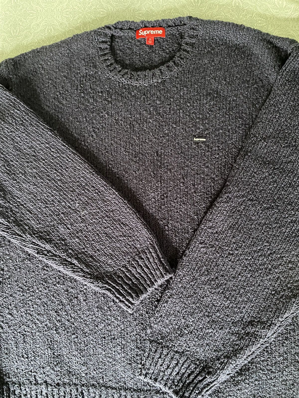 Supreme Supreme Boucle Small Box Sweater Navy XL | Grailed