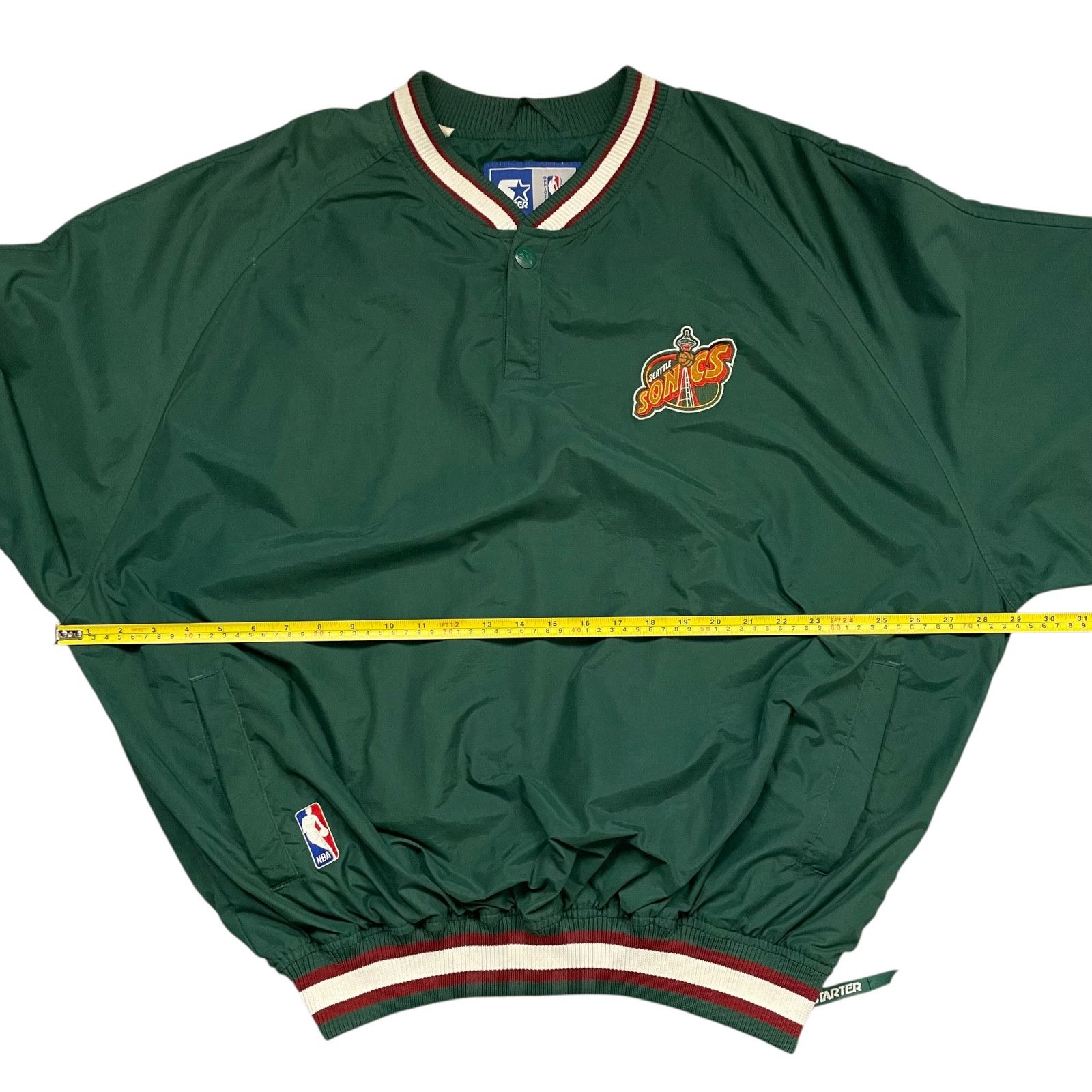 NBA VTG 90s SEATTLE SUPERSONICS STARTER PULLOVER JACKET Size US XL / EU 56 / 4 - 10 Thumbnail