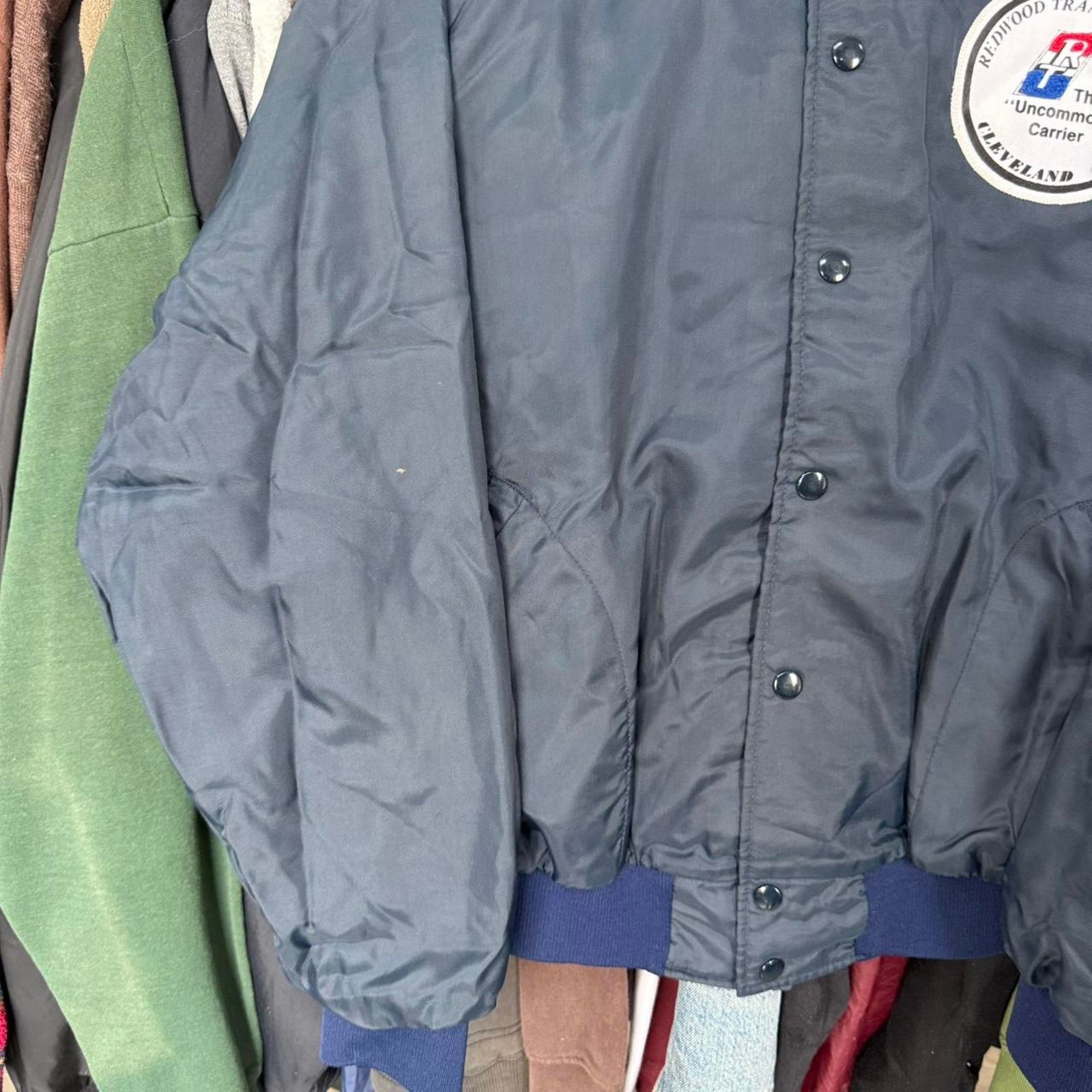 Other Vintage Redwood Transport Satin-like Bomber Jacket Blue Size US XL / EU 56 / 4 - 4 Thumbnail