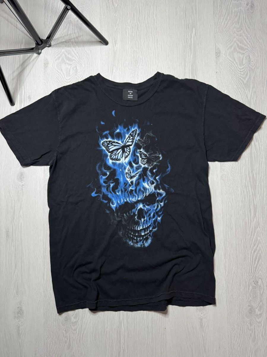 Japanese Brand Rose in good faith black t-shirt Size US L / EU 52-54 / 3 - 1 Thumbnail